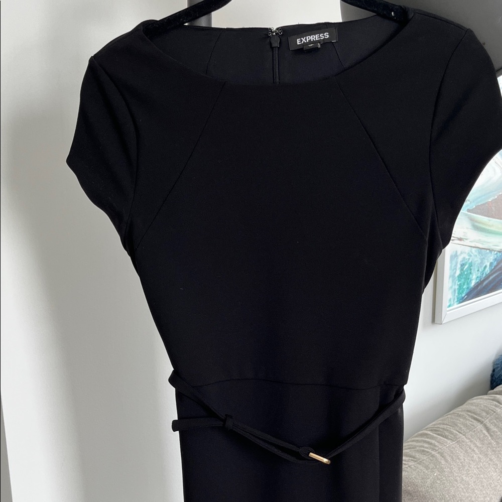 Express Black Belted Sheath Dress (Size XS) - Picture 4 of 7